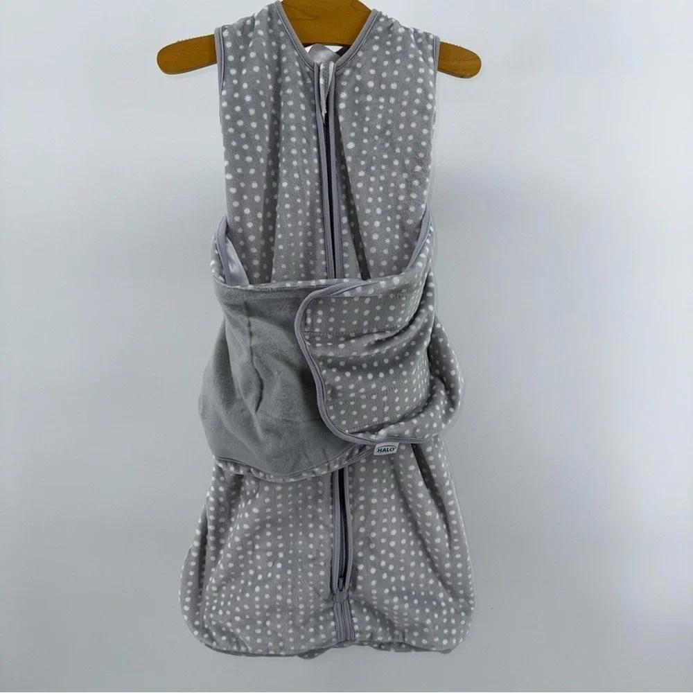 Halo for Pottery Barn Swaddle Gray Polka Dots Sleep Sack